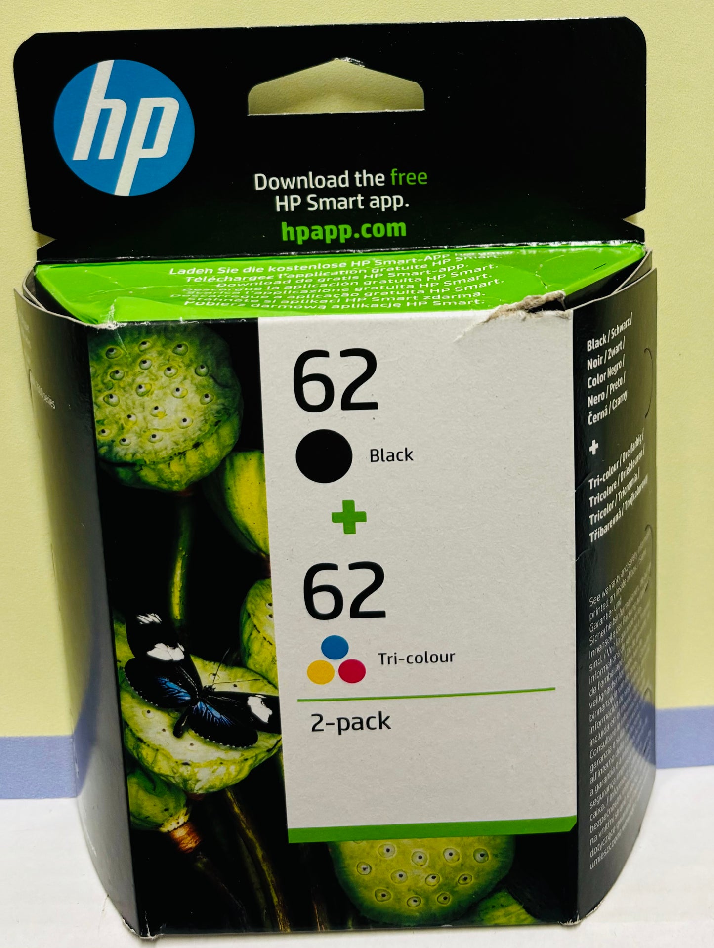 HP Printer Cartridge 2 Pack Black/Tri color 62