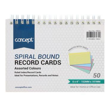 Spiral Bound Record Cards ~  50 pack