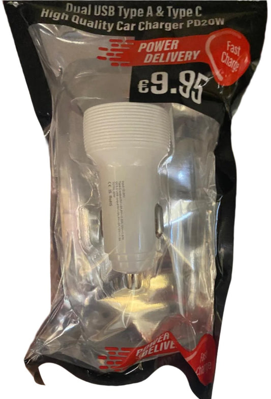 Smart Bits Dual USB Type A and Type C HIgh Quality Car Charger PD20W